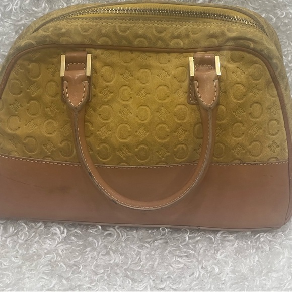 Celine Yellow Macadam Suede Handbag - Picture 5 of 14